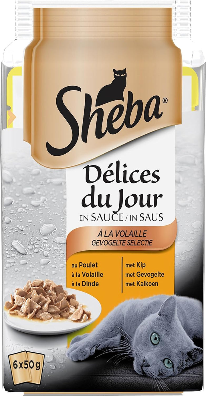 Sheba Délices du Jour - Nassfutter für ausgewachsene Katzen - Geflügelauswahl in Sauce - Frischebeut