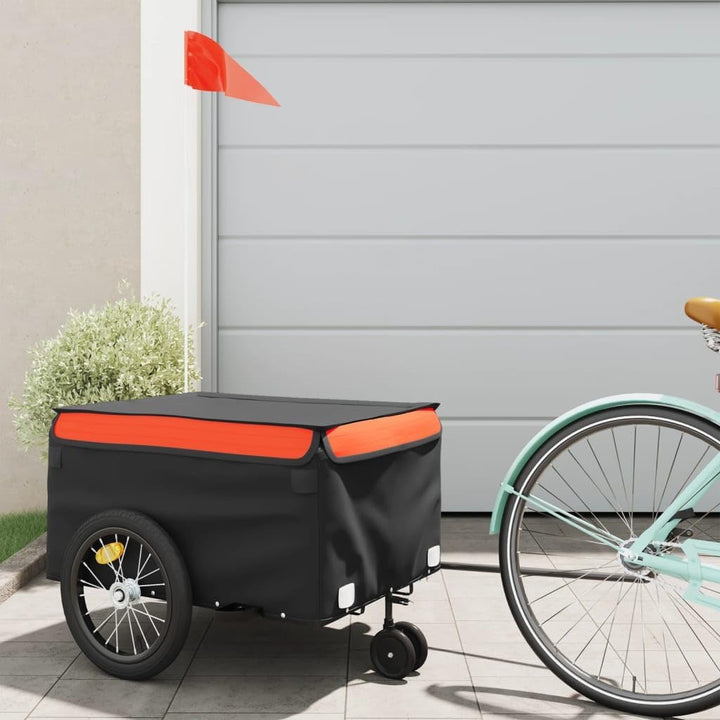 vidaXL Lastenanhänger Fahrrad Fahrradanhänger orange 62.5 x 124 x 52 cm, orange 62.5 x 124 x 52 cm