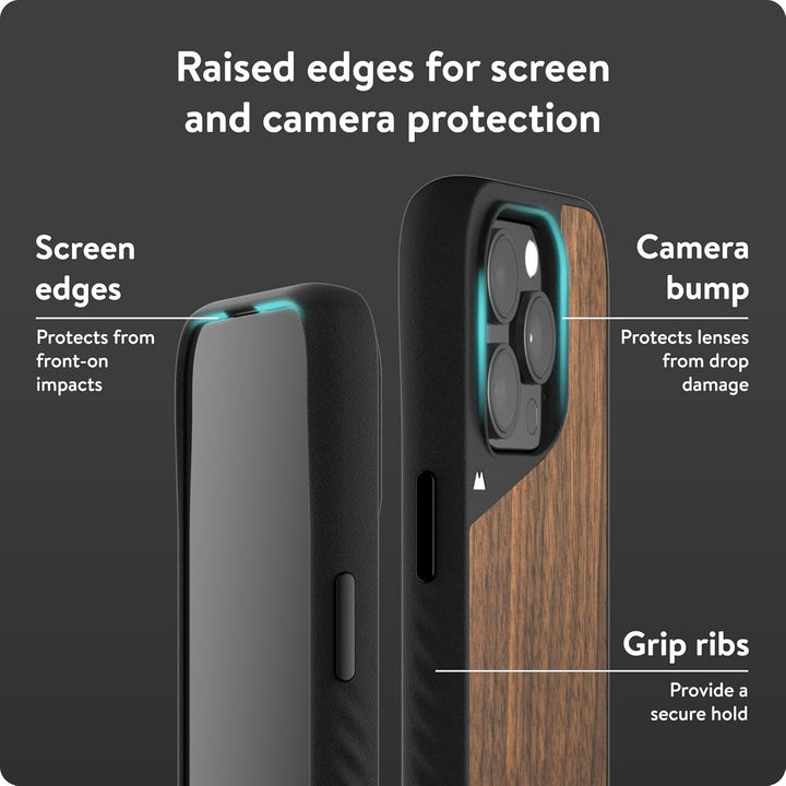 Mous Hülle für iPhone 15 Pro Max MagSafe Kompatibel Case - Limitless 5.0 - Walnuss - Handyhülle iPho