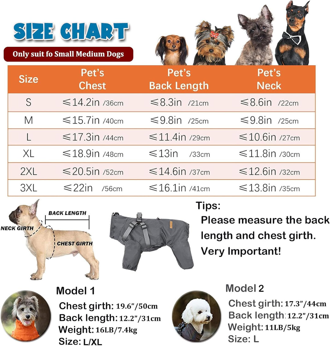 Hundegeschirr Regenmantel, Verstellbare 4-Bein-Hundejacke mit Geschirr Reflektierender Overall Wasse