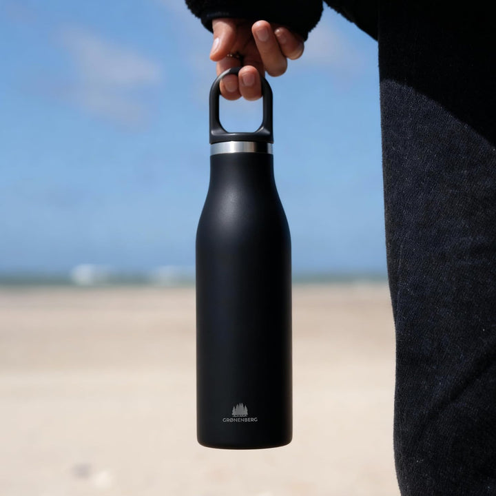 Groenenberg Trinkflasche Edelstahl 500ml oder 750ml | 100% Auslaufsicher | Thermosflasche Kohlensäur