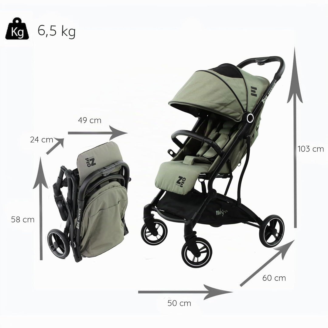 Kompakter Kinderwagen ZOE ab 6 Monaten - 22 Kg max, leicht und wendig - einhändig faltbar - Beindeck