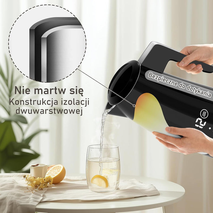 Wasserkocher, Kettle, Wasserkocher mit 5 Temperaturhaltefunktionen, 2-Stunden-Warmhaltefunktion, 360