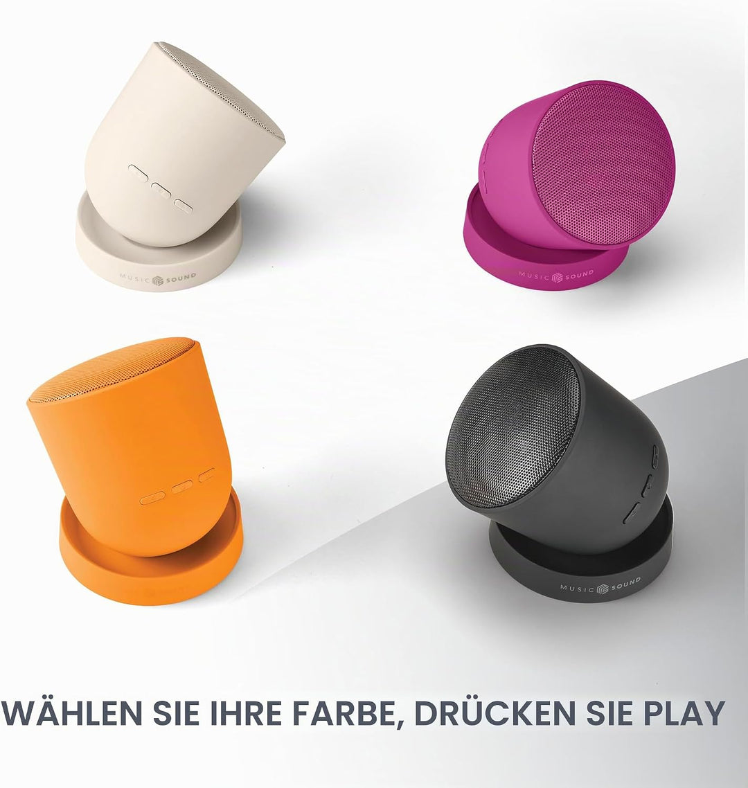 Music Sound Bluetooth-Lautsprecher Twist mit 360° schwenkbarer Struktur, 5 W Leistung, bis zu 10 Stu