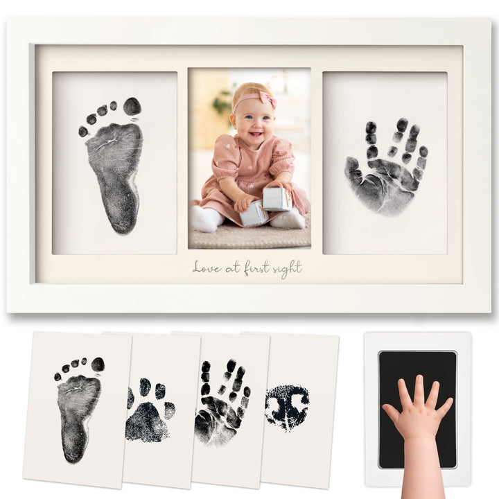 KeaBabies Tintenloses Baby Handabdruck und Fussabdruck set (Alpine White) | No Mess Tintenauflage fü