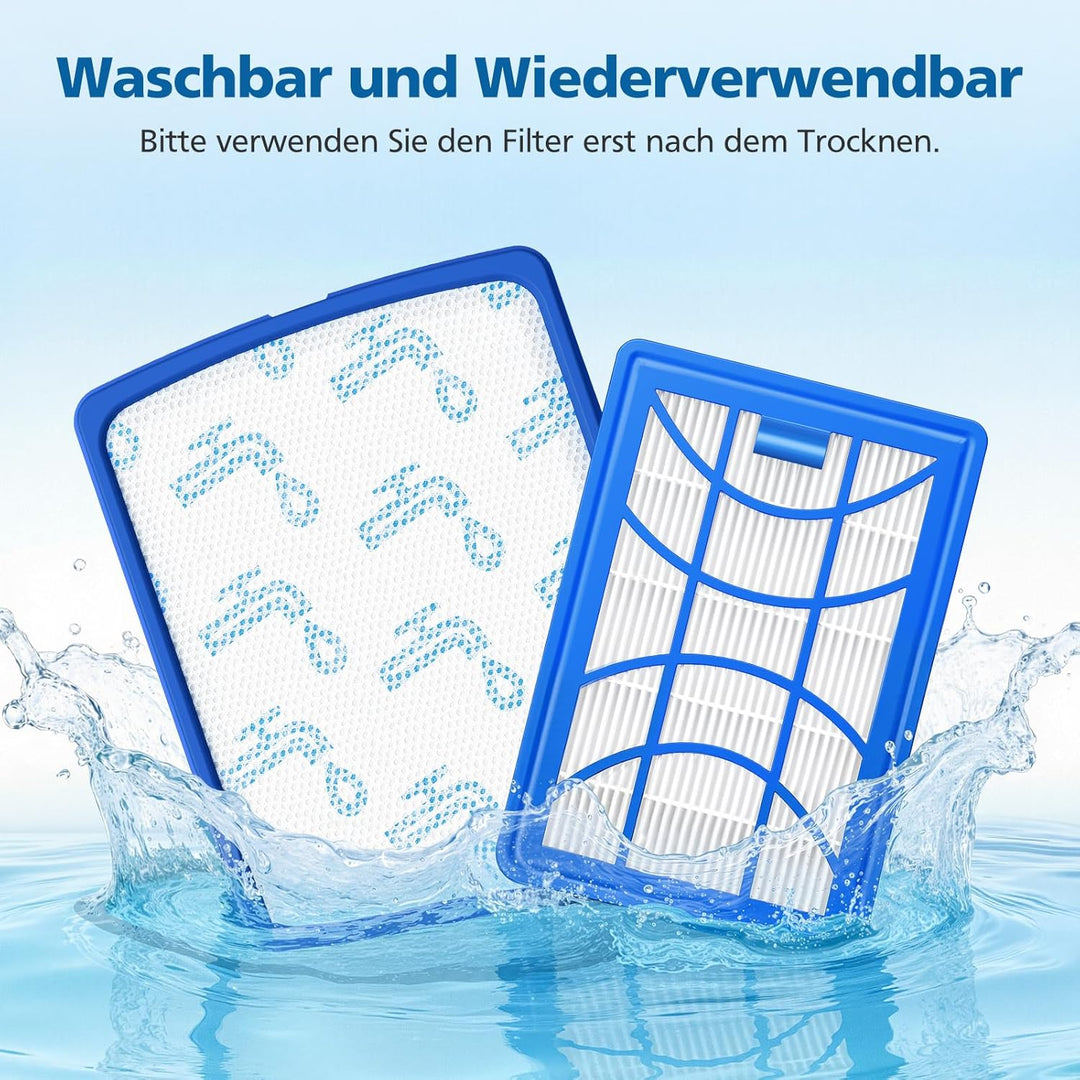 2 Stück Ersatzfilter für Philips PowerPro Expert Staubsauger FC9729/09, FC9741/09, FC9742/09, FC9743