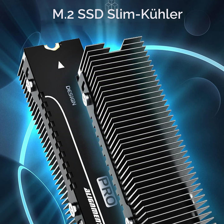 M.2 SSD Kühler, 38 Kühlrippen M.2 2280 SSD Kühlkörper mit Wärmeleitpad für PS5 PC M.2 PCIE NVMe SSD