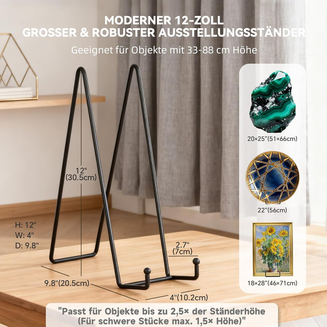 Tellerständer aus Metall Tellerhalter Tisch - Tischstaffelei für grosse und schwere Sammelteller, Bi