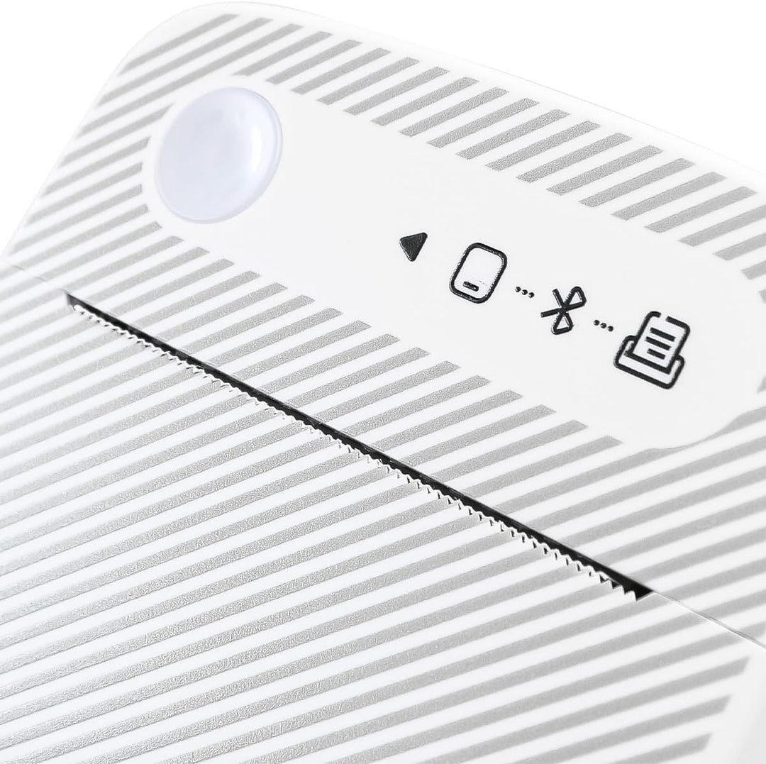 Tragbarer Aufkleberdrucker, Thermo-Minidrucker mit 10 Rollen Aufkleberpapier, kabelloser tintenloser