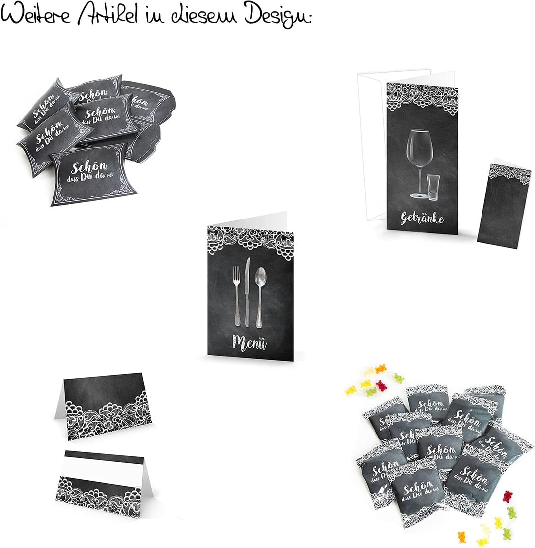 Logbuch-Verlag 100 kleine vintage Geschenk Schachteln zum Befüllen schwarz weiss SCHÖN DASS DU DA BI