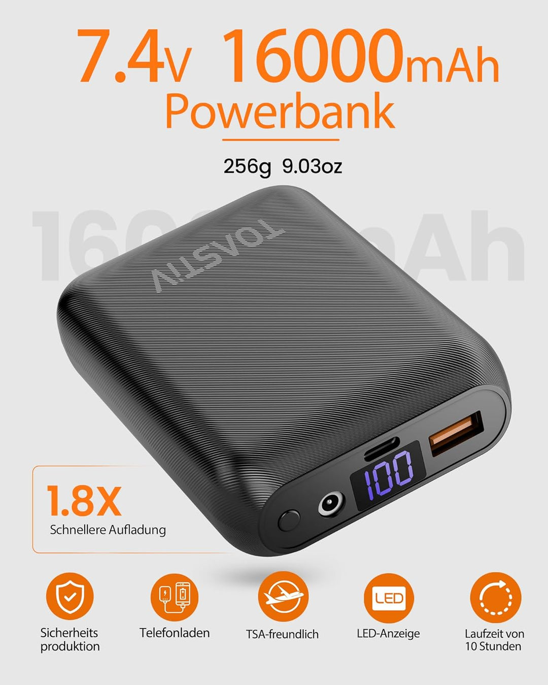 Beheizbare Weste, Heizweste Damen mit Powerbank 7.4V 16000mAh Wärmeweste mit 8 Heizzonen, Einstellba