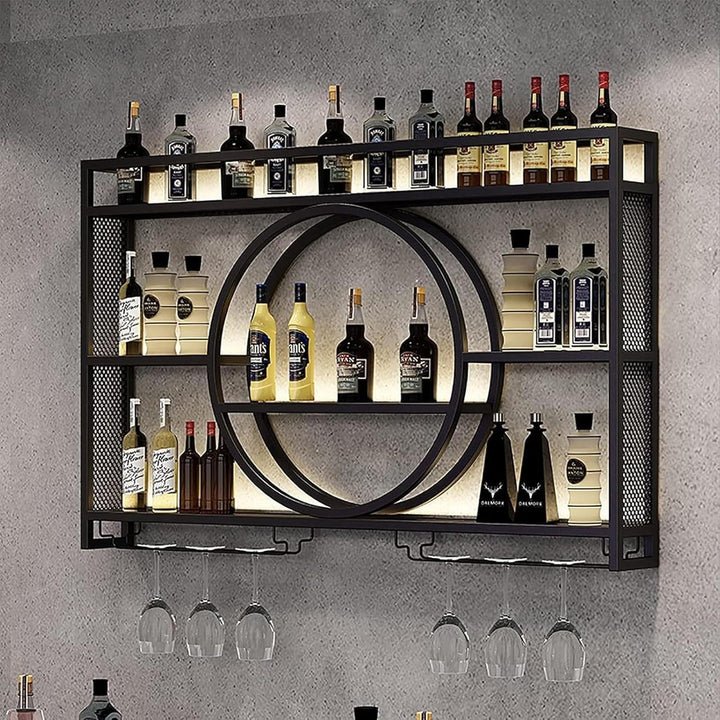 Modernes Metall Weinregal Wand, Bar-Einheit Schwebendes Regal, Weinregale Display Rack Aus Eisen, Ba