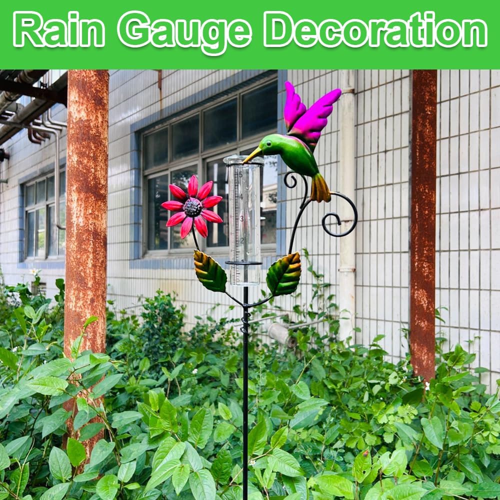 Regenmesser für Garten, Outdoor Regenmesser Glas Regenwassermesser, Niederschlagsmesser, Wetterfeste