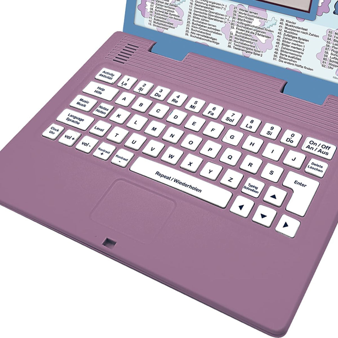 Lexibook, Disney Stitch, zweisprachiger deutsch/englischer Lerncomputer, Spielzeug für Kinder mit 12