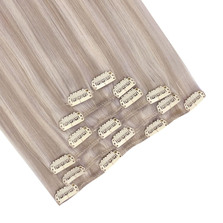 Ugeat Clip Extensions Echthaar Günstig Blond Remy Extensions Clip in Echthaar Blond Clip in Extensio