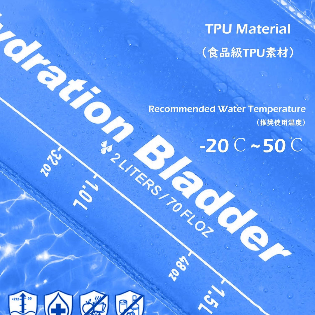 TRIWONDER 2L Trinkblase, Wasserblase, Trinkbeutel, Wasserreservoir Wasserbehälter für Wandern Campin