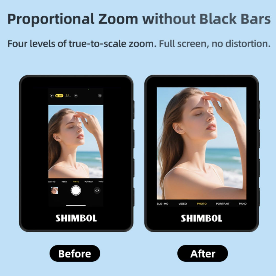 SHIMBOL CP5 Mini 2 Selfie Monitor Screen – Externes Display für Smartphone Rückkamera, 2.4" Vlog Scr