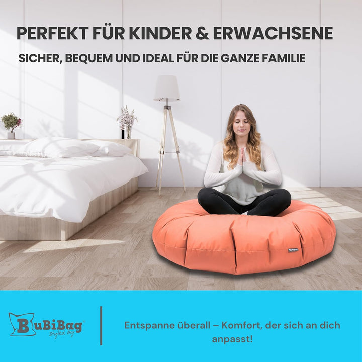 BuBiBag 2in1 Sitzsack L - XXL mit Füllung für Kinder &amp; Erwachsene, Gaming Beanbag &amp; Bodenkissen für