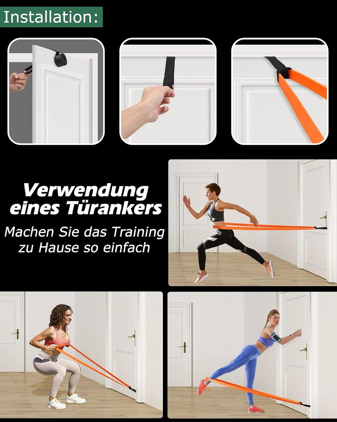 Zacro Resistance Bands, Fitnessbänder Widerstandsbänder, Widerstandsband Set mit Türanker, Fitnessbä