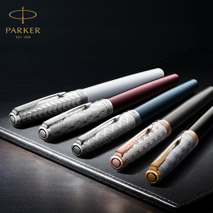 Parker Sonnet Füller | Matt-Schwarze Lackierung mit Goldzierteilen | Füllfederhalter mit feiner Fede
