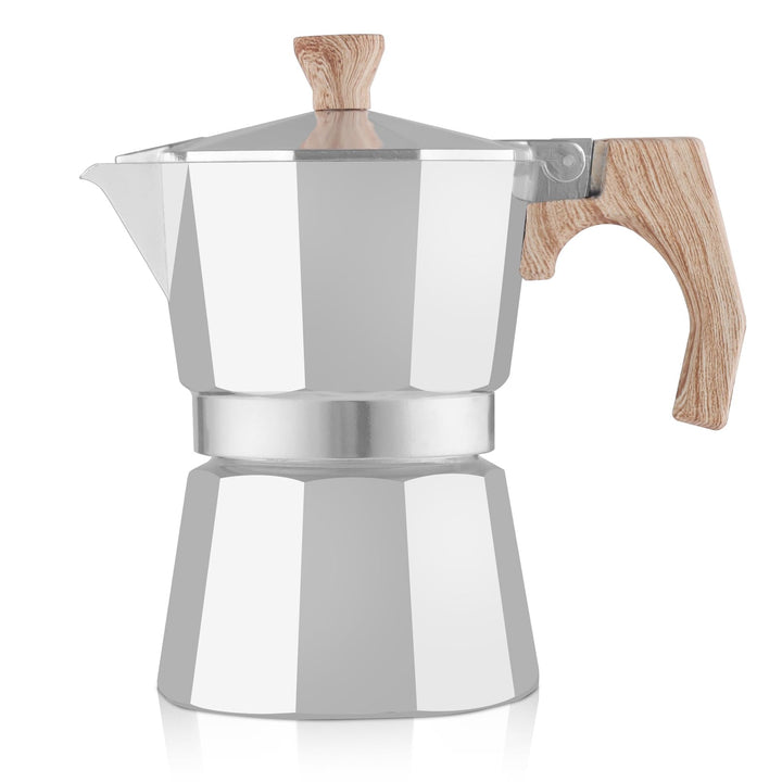 wedrink Aluminium Mokkakanne, 3 Tassen Moka Pot, Für Gas Elektroherd, Klassische Espressokanne für I
