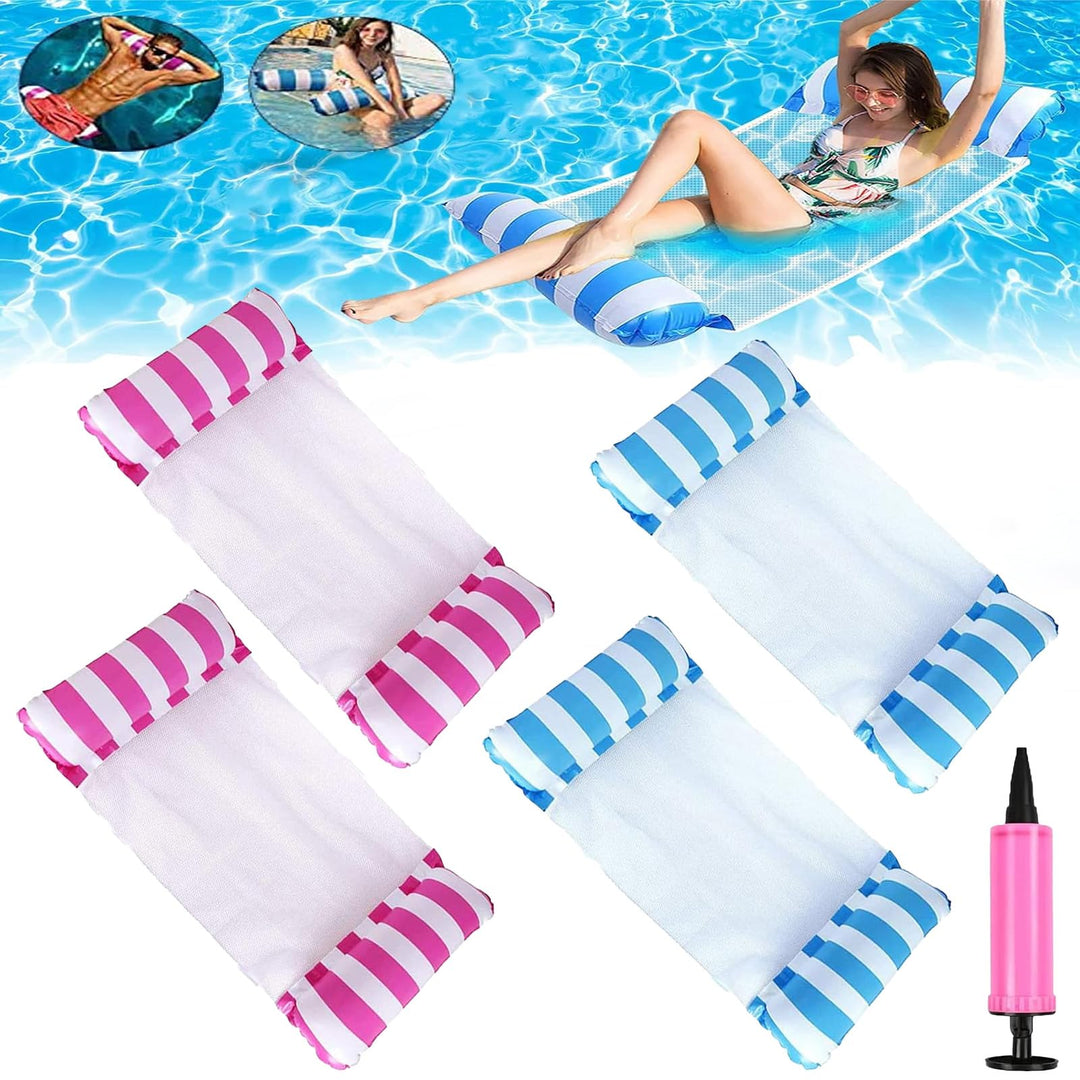 Wasserhängematte,2pcs Aufblasbares Schwimmbett Pool für Erwachsene, Sommerspiele, Strandparty, zusam
