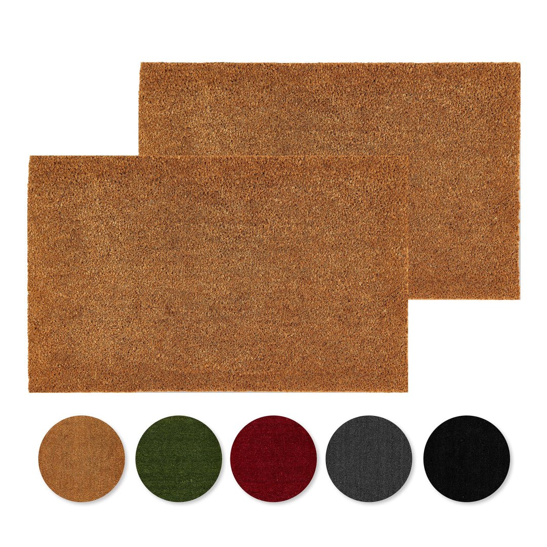 rutschfeste Kokosmatte - 40 x 60 cm - 2er Set Natur - Nachhaltige Naturfaser für den überdachten Aus