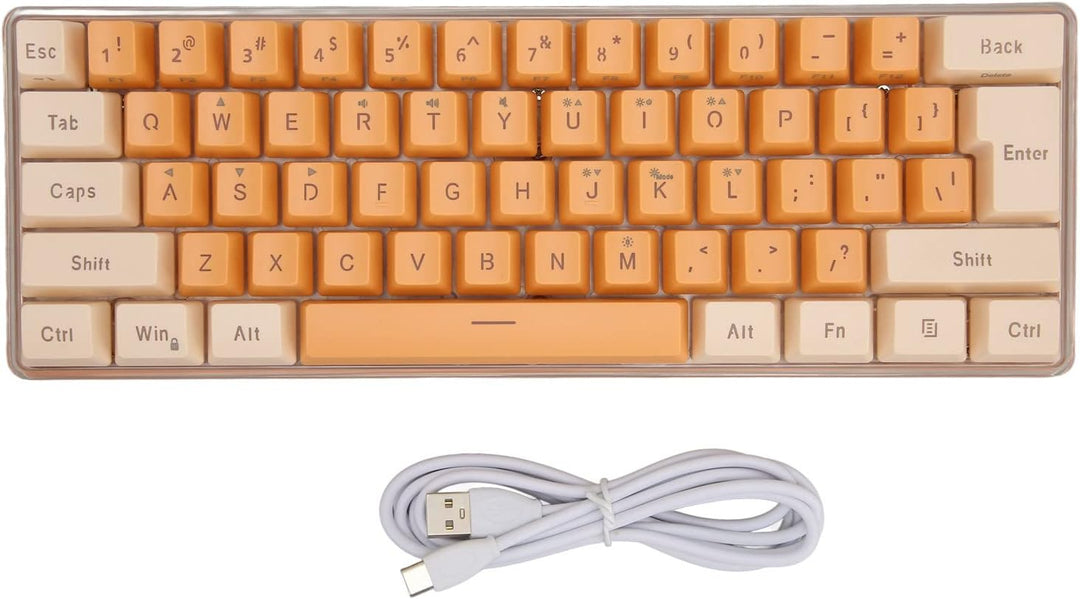 60% Kabelgebundene Gaming-Tastatur, 61 Tasten RGB-Tastatur für PC, Kabelgebundene Kompakte PC-Tastat