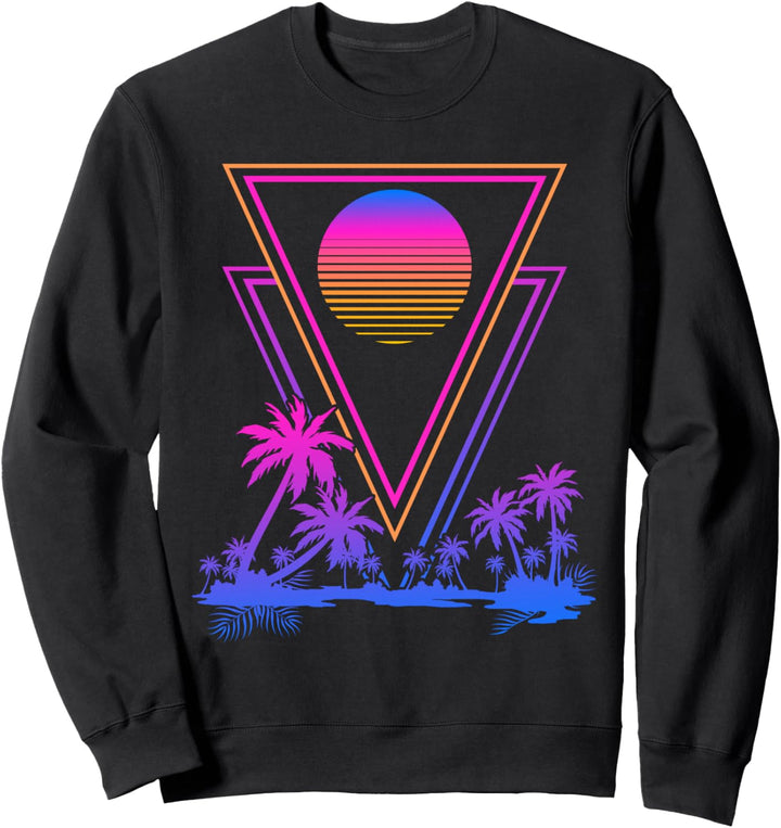 Retro Synthwave Aesthetic 1980er Palmen 90er Vaporwave Sweatshirt