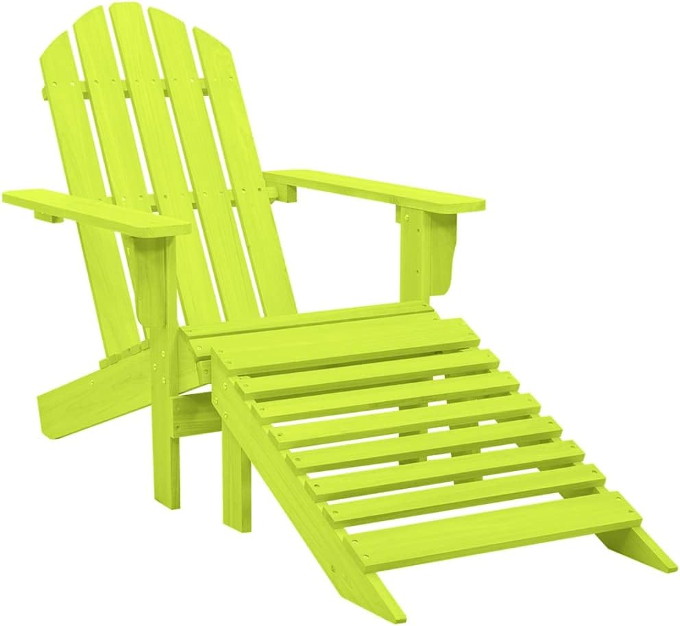 vidaXL Tannenholz Massiv Adirondack Gartenstuhl mit Fussstütze Liegestuhl Deckchair Gartenliege Gart