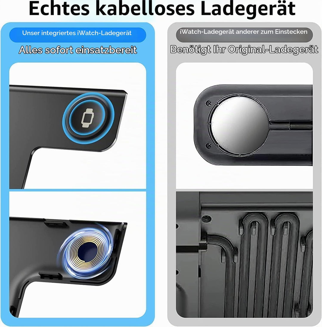 Kabelloses Ladegerät,Wireless Charger,3 in 1 Kabellose Ladestation, Schneller Kabelloser Ladeständer