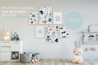 Papierschmiede® Bilder Kinderzimmer Kids Mood Poster Set Einfach Schwimmen, Kinderzimmer Bilder Baby