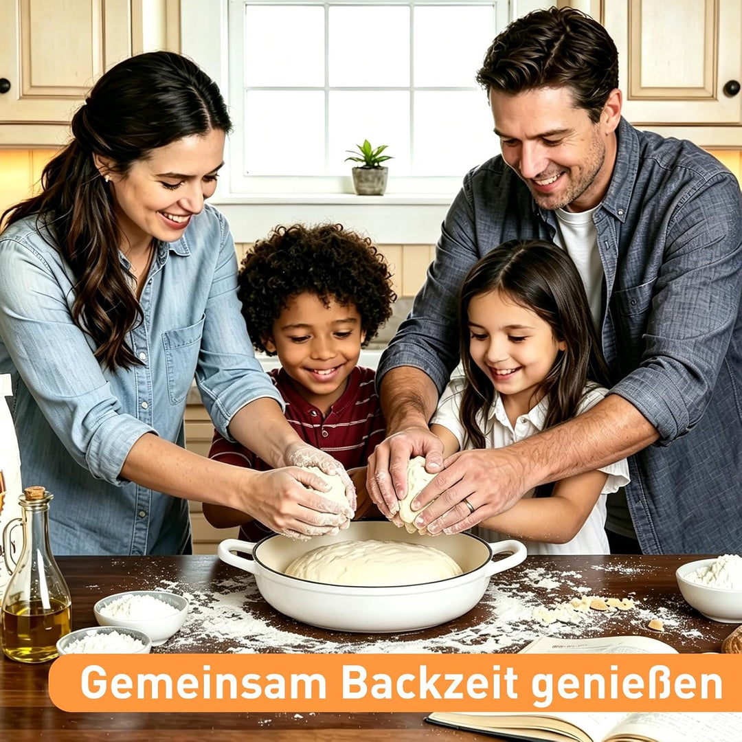 Gusseisen Topf Emaille Brot backen 6,6L Dutch Oven für Sauerteig Brot | Schmortopf mit Deckel und Gr