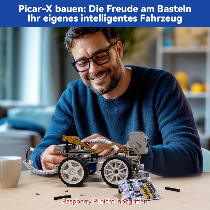 Picar-X AI Video Robot Car Kit für Raspberry Pi 5/4/3B+/3B, ChatGPT-4o Enabled mit Sprachsteuerung &