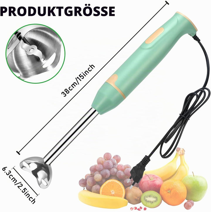 Vegena Elektrische Stabmixer, 400W Pürierstab, Geschwindigkeiten Rührstab, Pürierstab Edelstahl Für