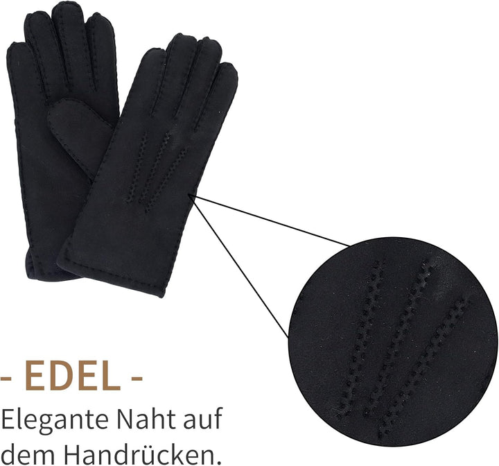 Lammfell Handschuhe für Damen - 100% Lammfell - warme Winterhandschuhe - Farben: schwarz und braun -