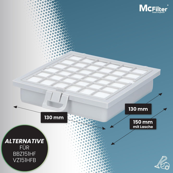 McFilter I SET 10 Staubsaugerbeutel + 1 HEPA-Filter +1 Motorschutzfilter kompatibel mit Bosch BSG8 /