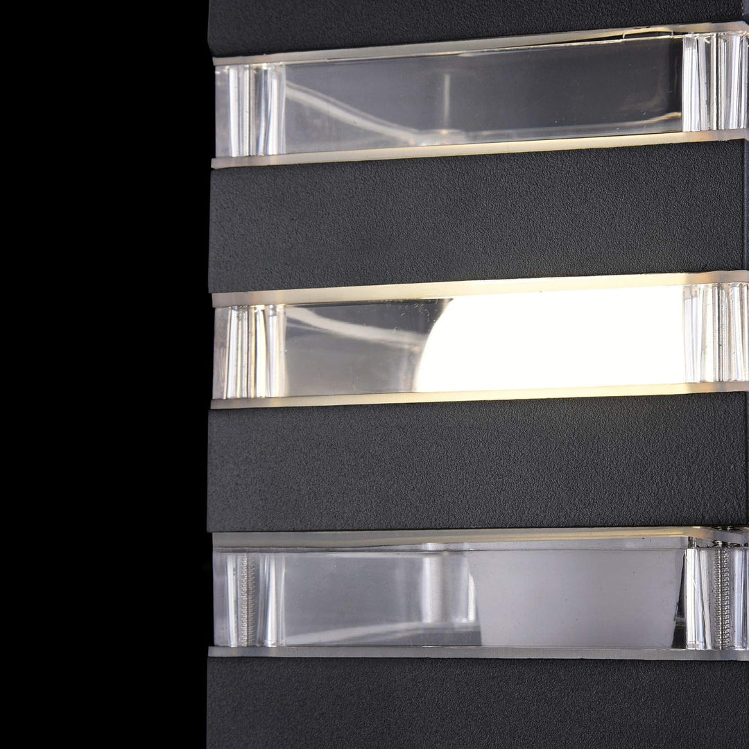 Schwarze Wegeleuchte, aus Aluminium, Säule eckig, IP54, Glasschirm, 1-flammig, excl. 1 X E27 (60W) O