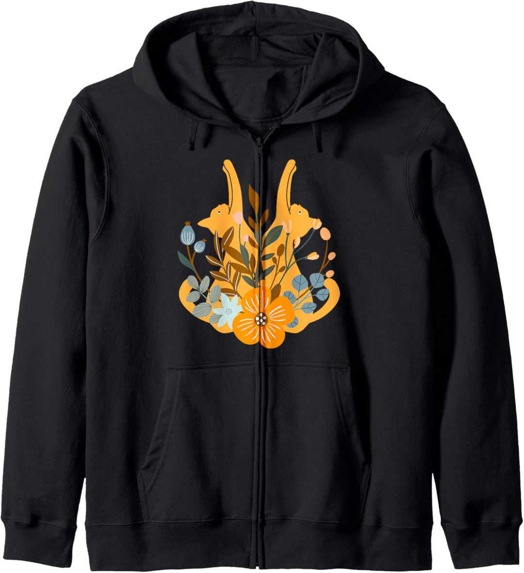 Blumen Katzen Katze Mieze Farbenfroh Yoga Cat Miau Kapuzenjacke