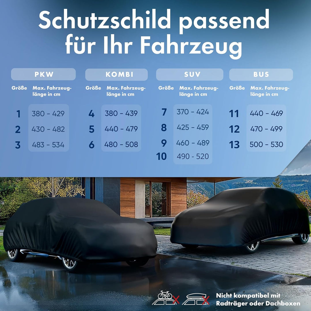 WALSER Abdeckplane Auto All Weather, Abdeckung wasserdicht, 100% wetterfeste PKW Garage Zelt Sommer/
