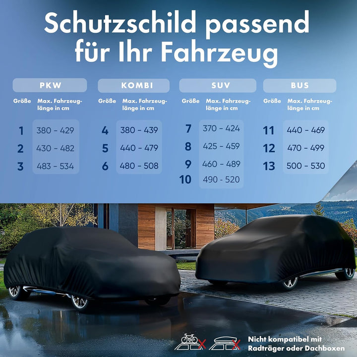 WALSER Abdeckplane Auto All Weather, Abdeckung wasserdicht, 100% wetterfeste PKW Garage Zelt Sommer/