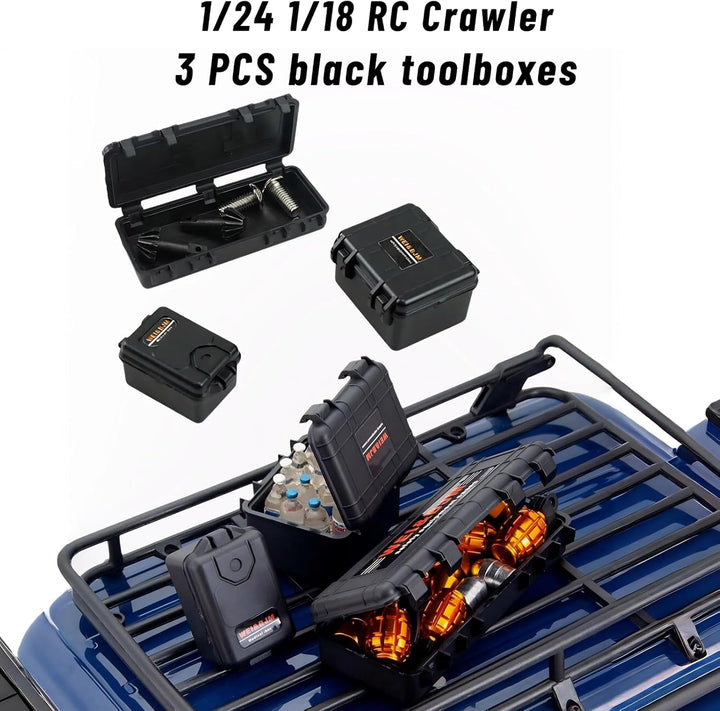 RC Crawler Car Dachdekoration 10-in-1 Tankaufbewahrungsbox, Gepäcknetz, Schaufel, Für Traxxas Desert