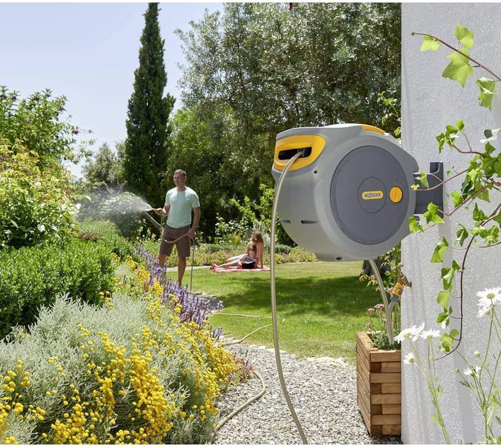 HOZELOCK - Wandschlauchbox Auto Reel 20 M: Automatische Aufrollung. Einfache Installation. Inkl. Sch