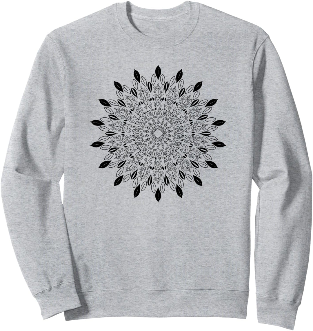 Vintage Nature Mandala Abstract Minimalist Leaves Design Sweatshirt