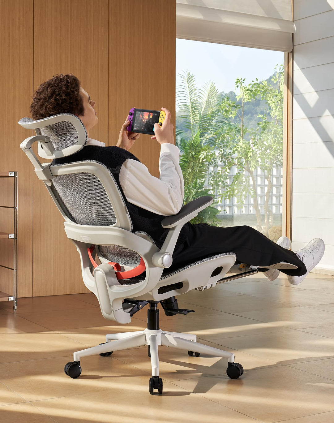 SIHOO Ergonomischer Bürostuhl, Schreibtischstuhl mit Dynamischer Lordosenstütze, Breiter Kopfstütze