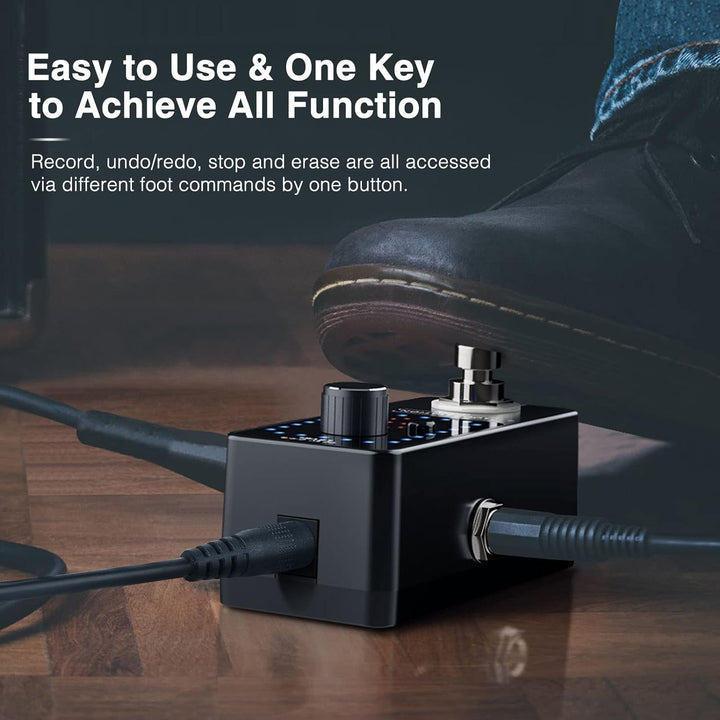 LEKATO Gitarren-Looper Effektpedalschlaufe, 9 Loops, Station mit USB-Kabel für E-Gitarre, Bassgitarr