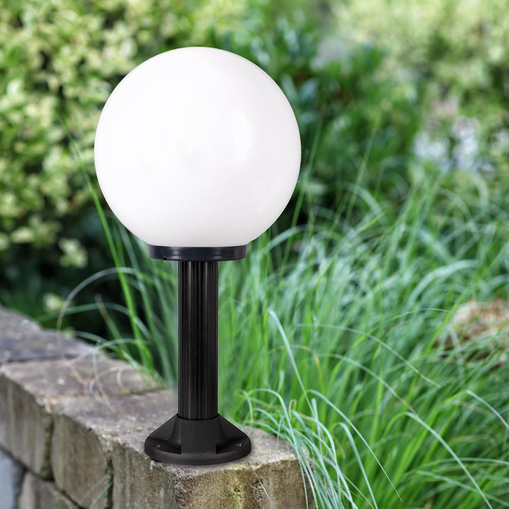 Wegeleuchte Wegelampe Aussenleuchte Gartenlampe Kugel Opal 25cm Ø, Höhe 100cm