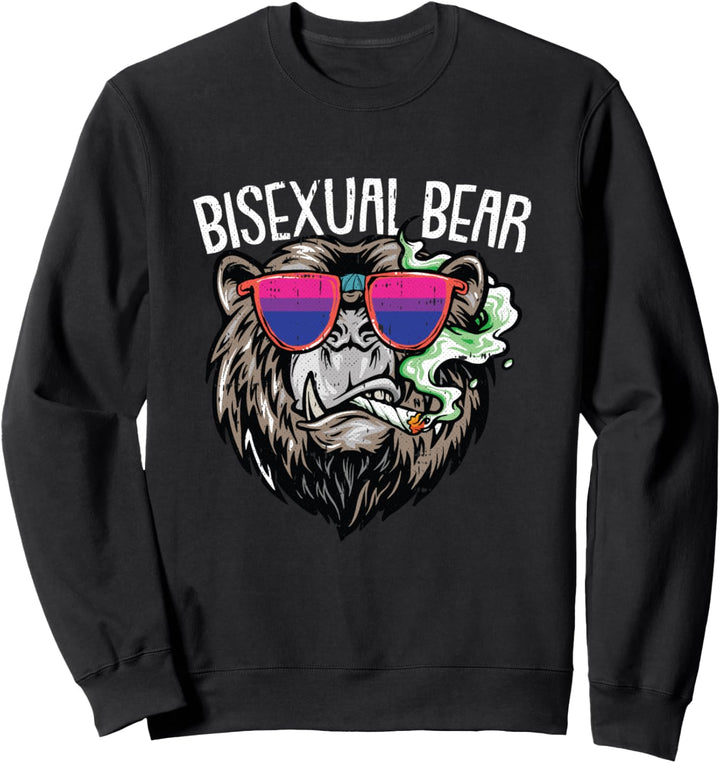Bisexual Bear LGBT-Q Pride Smoking Weed 420 Pot-head Stoner Sweatshirt