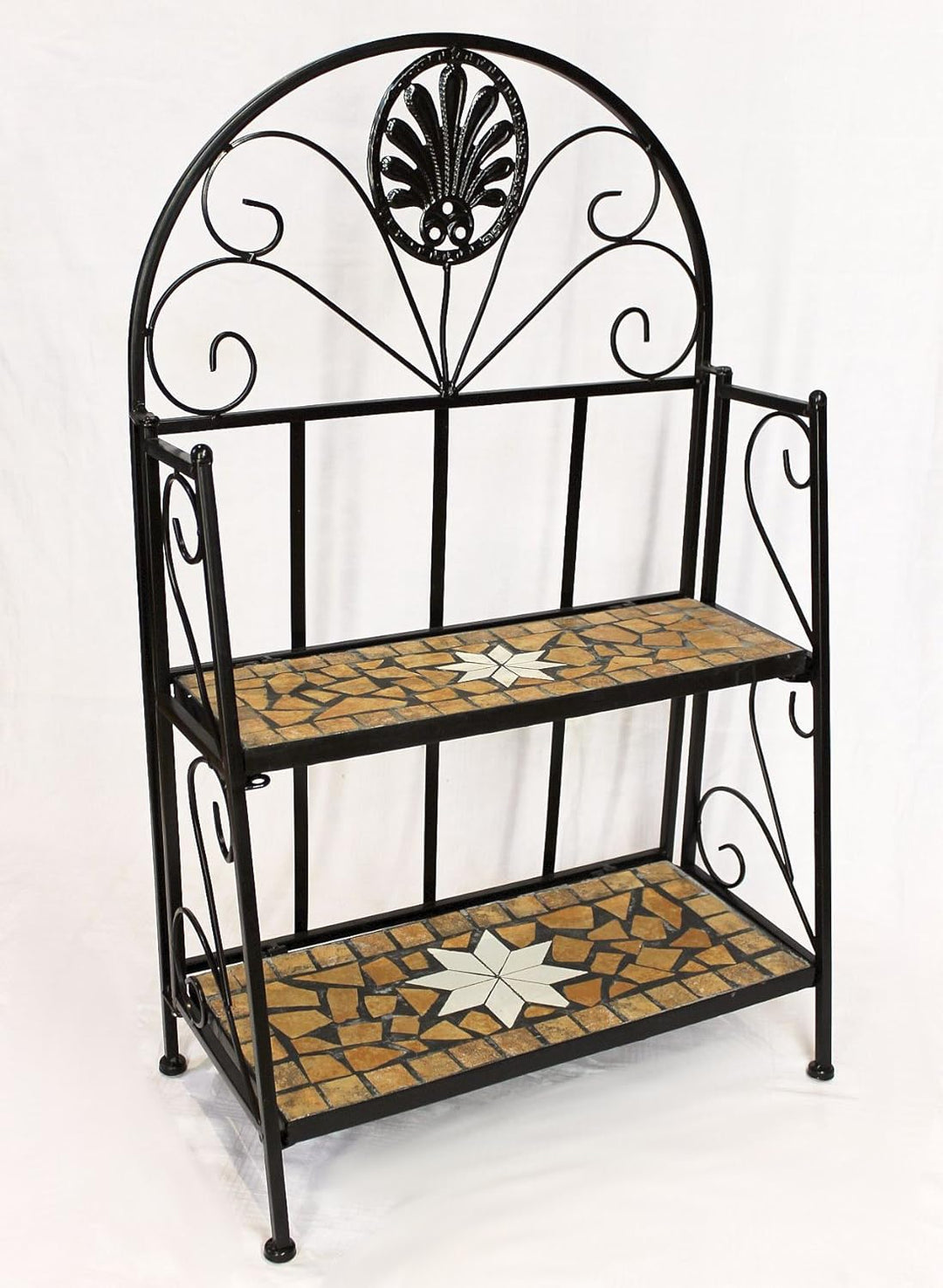 DanDiBo Regal Mosaik Metall 2 Ablagen Klein 12006 Bücherregal 80 cm Schmiedeeisen Badregal