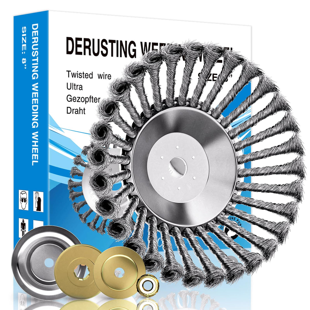 Profi Unkrautbürste Freischneider, Universelle Wildkrautbürste für Motorsensen 25,4mm Bohrung, Draht